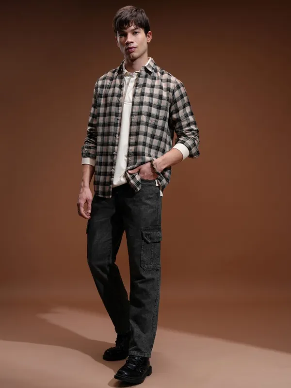 Highlander Men Grey Straight fit Cargo Jeans