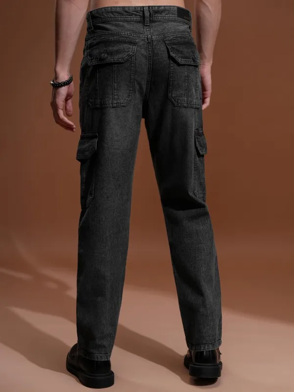 Highlander Men Grey Straight fit Cargo Jeans