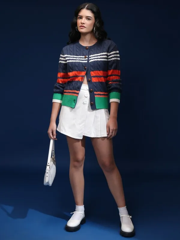 Women Self Design Sweater