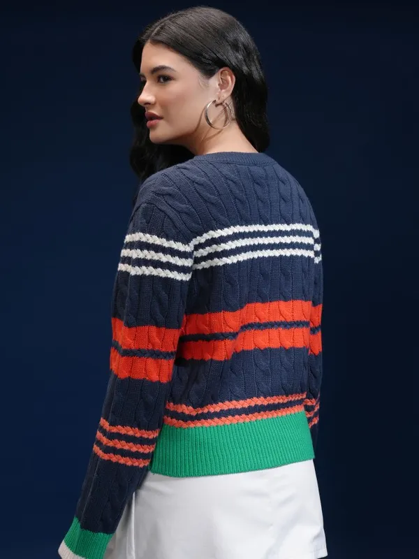 Women Self Design Sweater