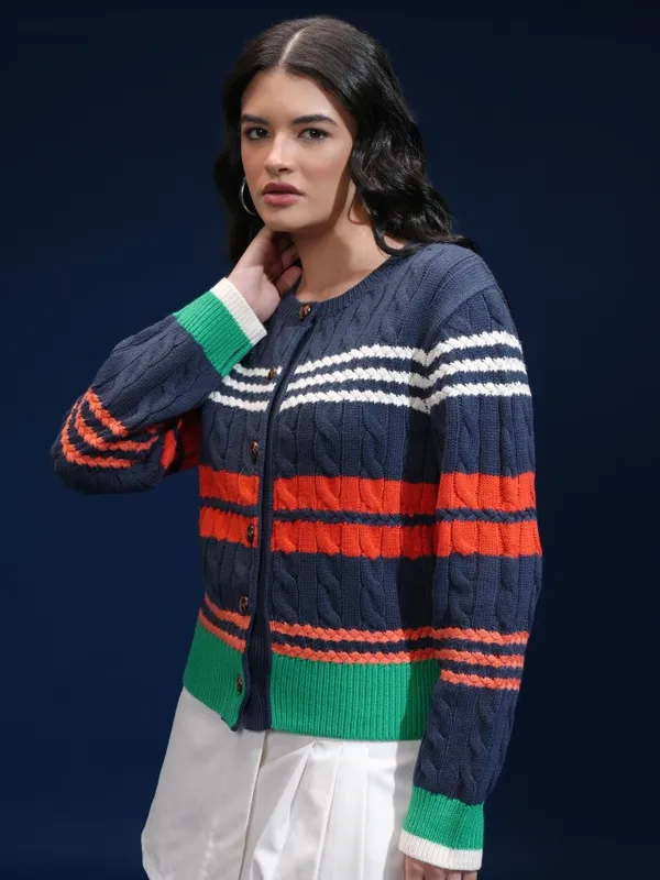 Women Self Design Sweater