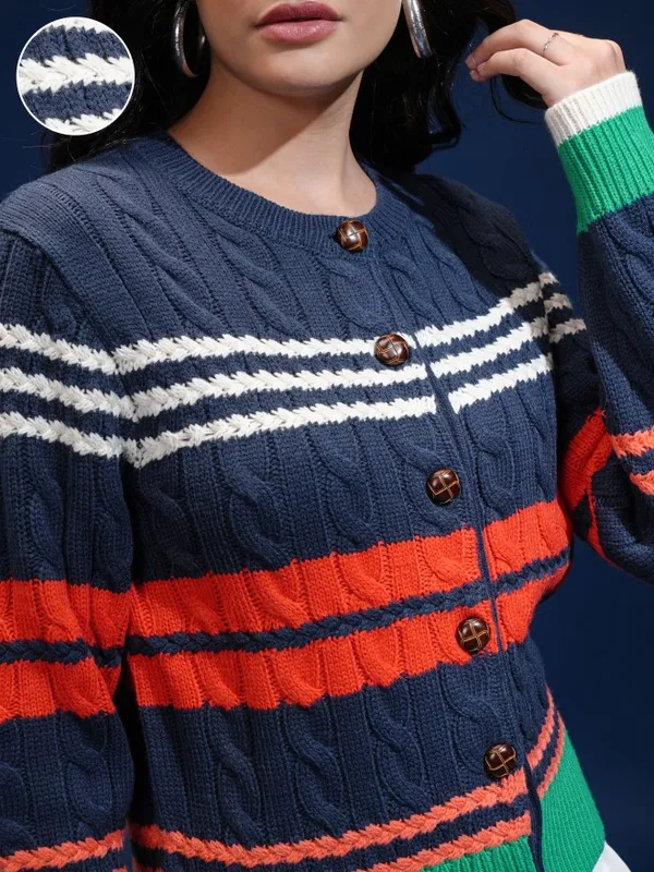 Women Self Design Sweater