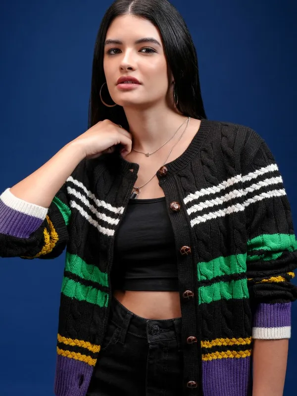 Women Self Design Sweater