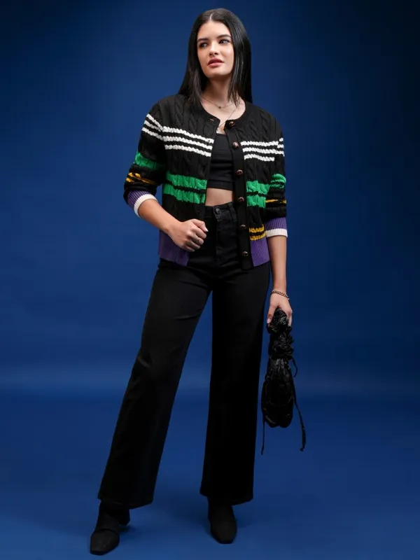 Women Self Design Sweater