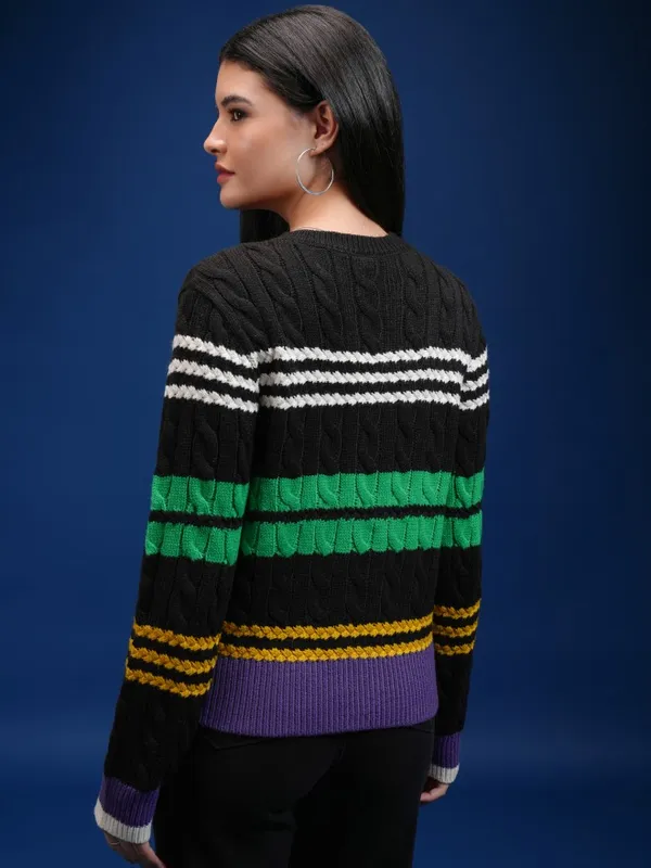 Women Self Design Sweater