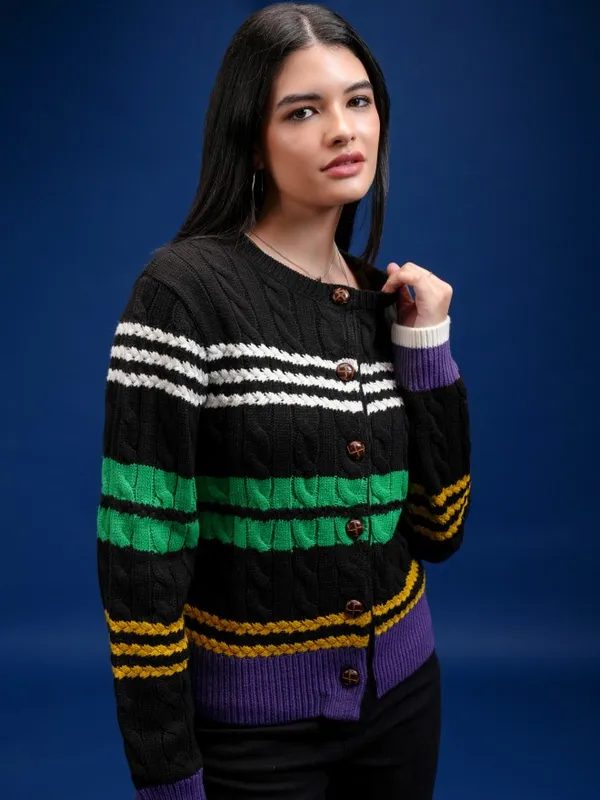 Women Self Design Sweater