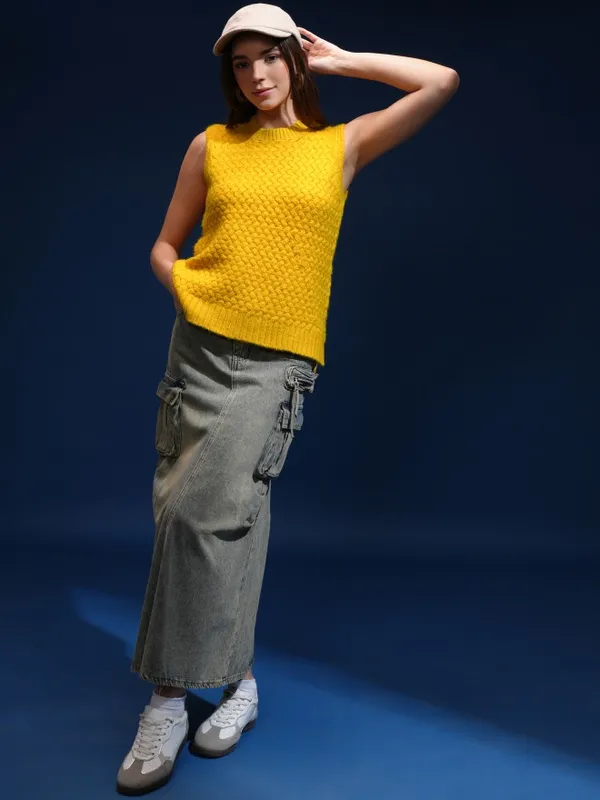 Women Self Design Sweater