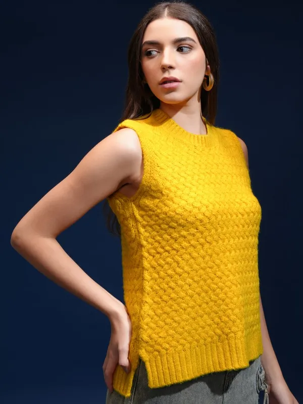 Women Self Design Sweater