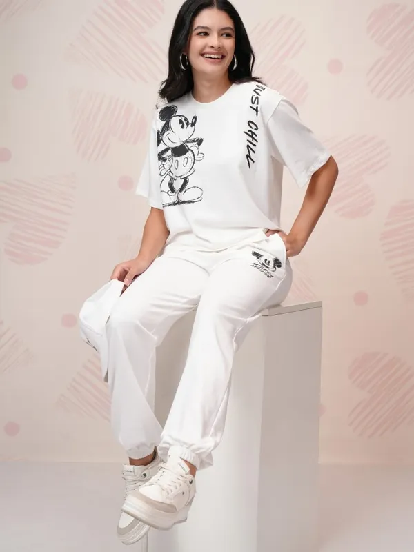 Mickey Mouse Women T-Shirt With Joggers Co-Ords