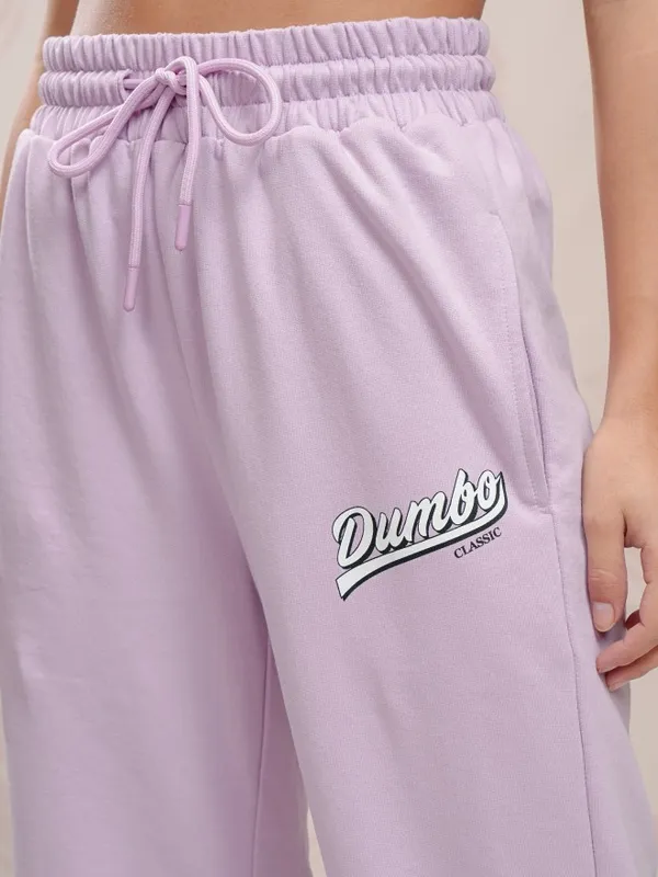 Disney By Tokyo Talkies Women Lavender Dumbo T-shirt With Trouser