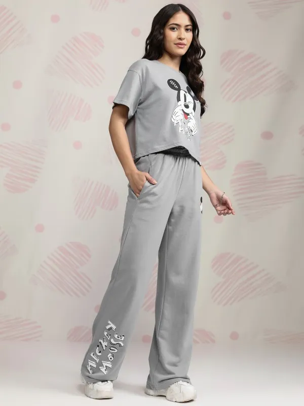 Mickey Mouse Women T-shirt With Trouser Co-Ords