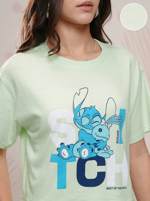 Stitch Women T-Shirt With Trousers Co-Ords