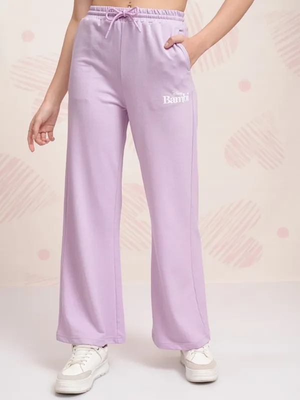 Disney By Tokyo Talkies Women Lavender Bambi And Thumper T-shirt With Trouser