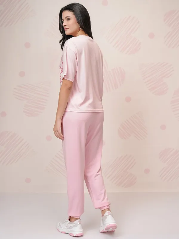 Mickey Mouse Women T-Shirt With Joggers Co-Ords