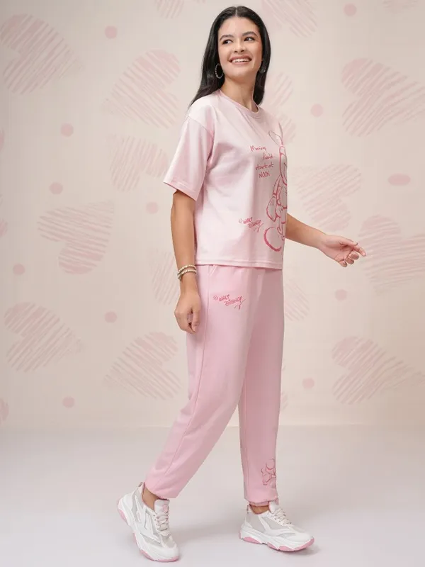 Mickey Mouse Women T-Shirt With Joggers Co-Ords