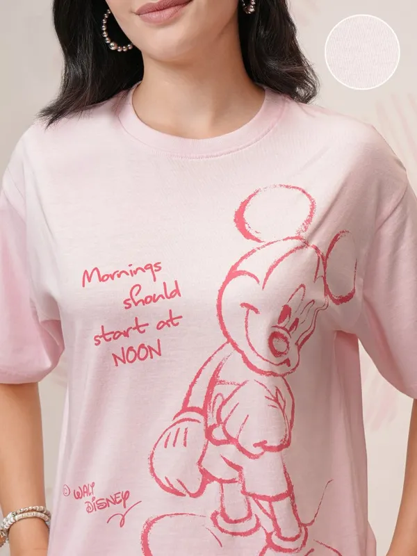 Mickey Mouse Women T-Shirt With Joggers Co-Ords