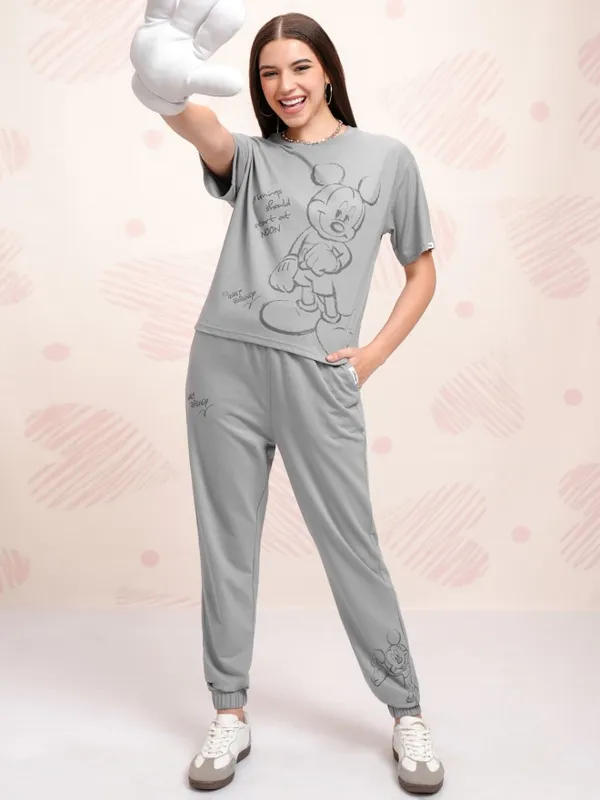 Mickey Mouse Women T-Shirt With Joggers Co-Ords