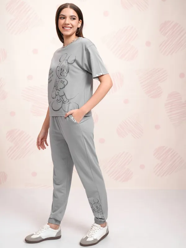 Mickey Mouse Women T-Shirt With Joggers Co-Ords