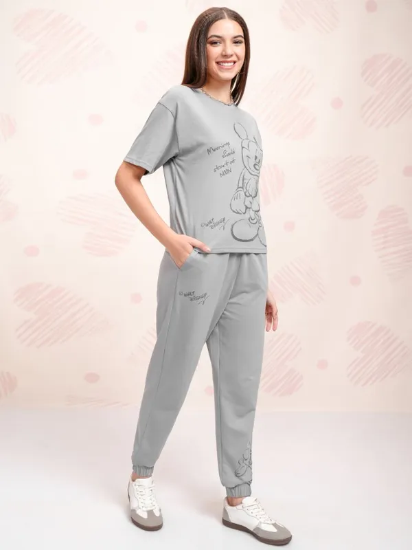 Mickey Mouse Women T-Shirt With Joggers Co-Ords
