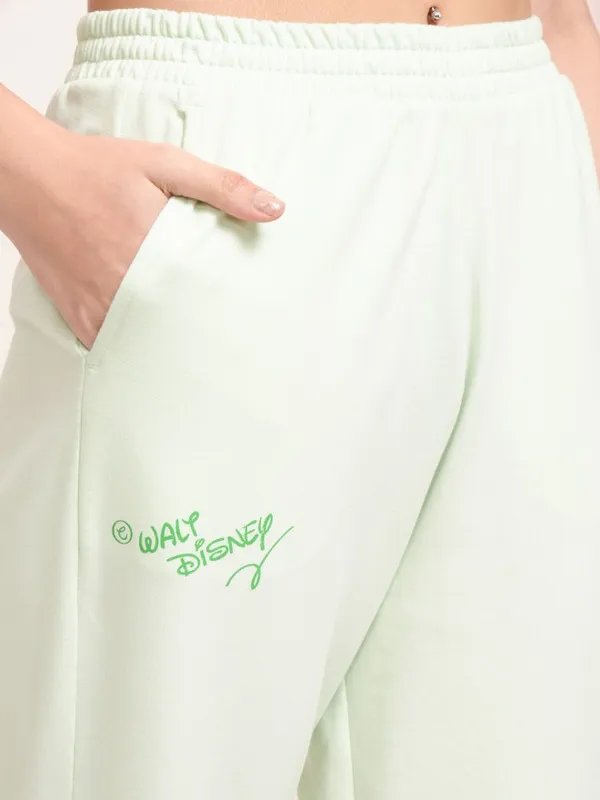 Disney By Tokyo Talkies Women Green Mickey Mouse T-shirt With Joggers