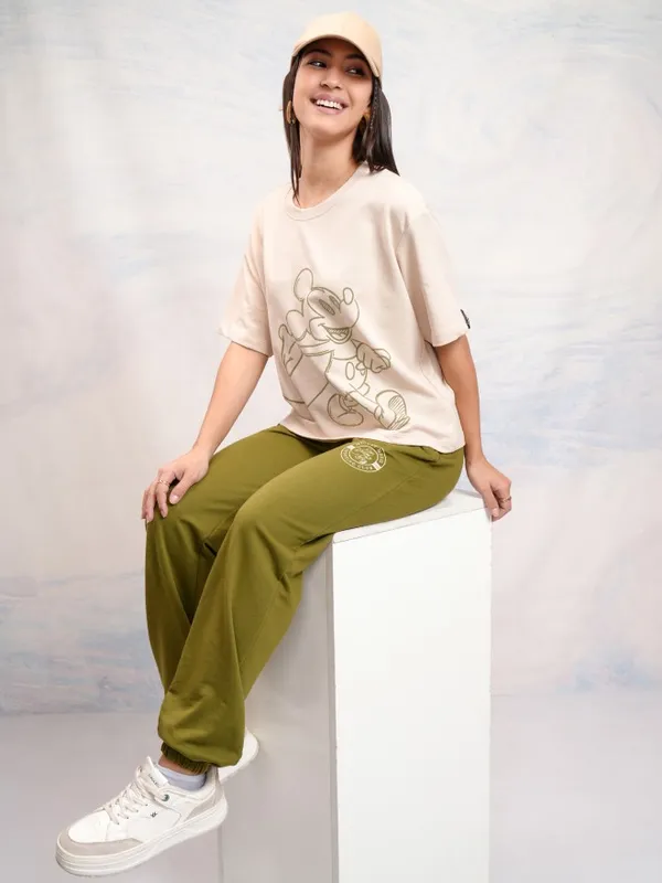 Mickey Mouse Women T-Shirt With Joggers Co-Ords