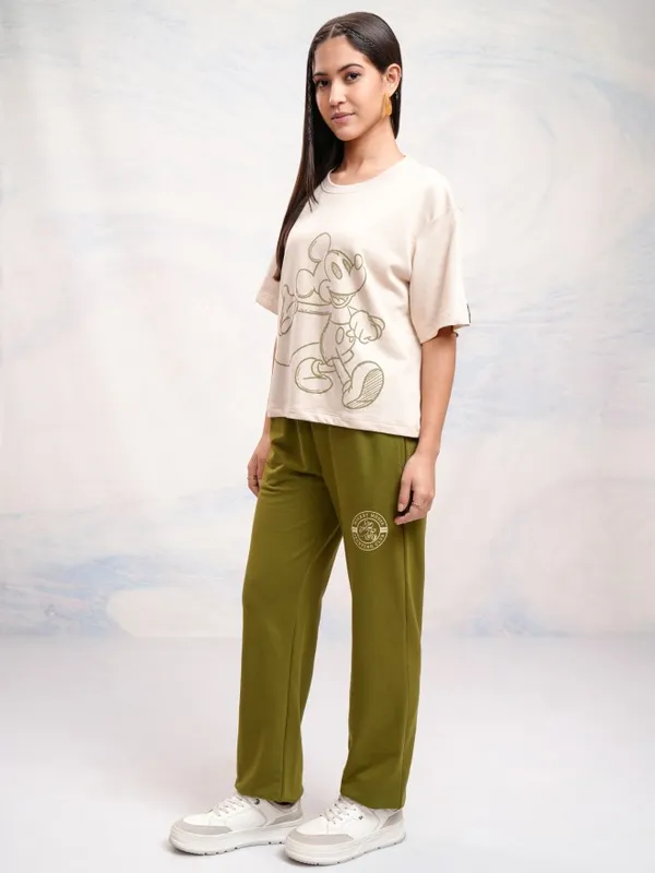 Mickey Mouse Women T-Shirt With Joggers Co-Ords