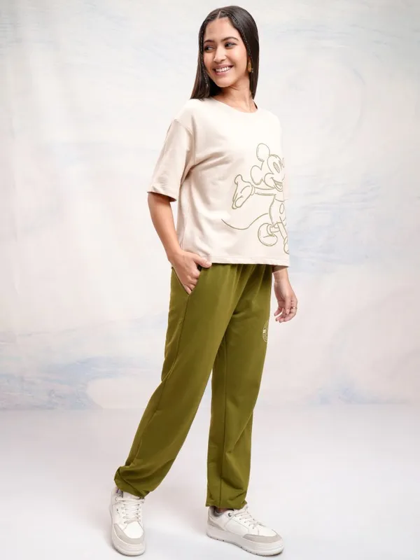 Mickey Mouse Women T-Shirt With Joggers Co-Ords