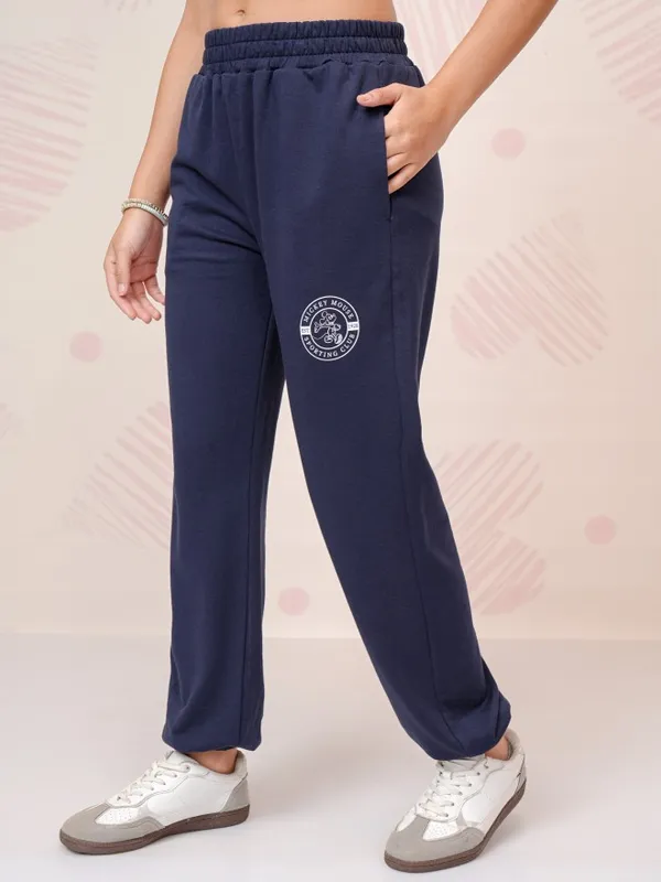 Disney By Tokyo Talkies Women White Mickey Mouse T-Shirt With Joggers Co-Ords
