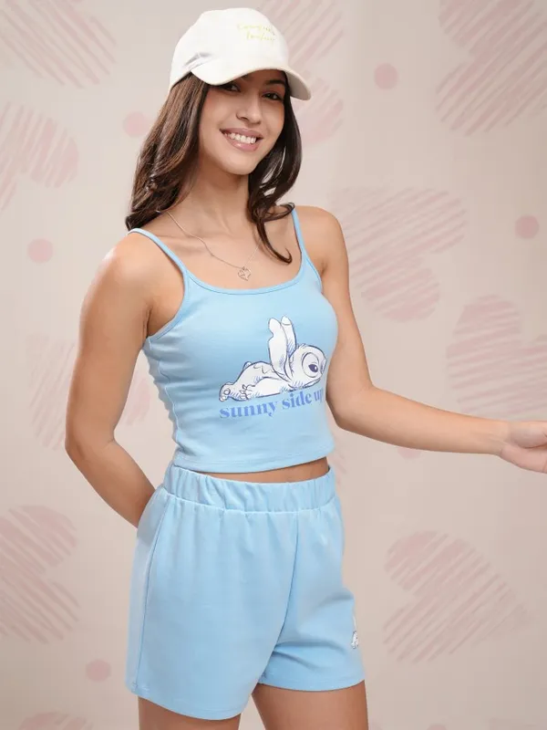 Stitch Women Top With Shorts Co-Ords