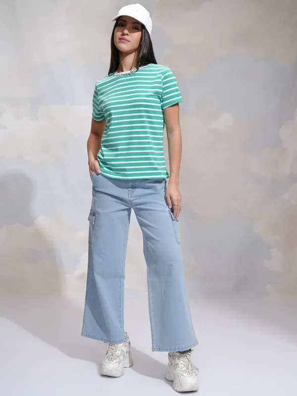 Tokyo Talkies Women Blue Wide Leg Stretchable Jeans