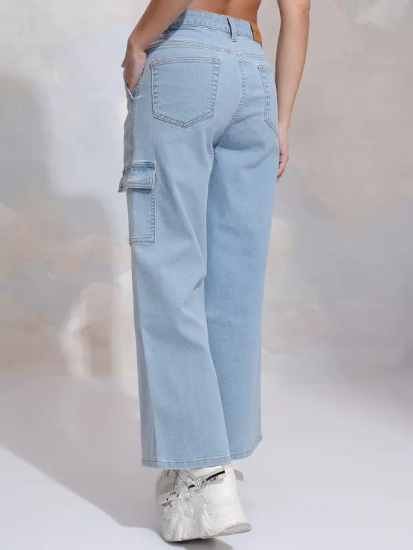 Tokyo Talkies Women Blue Wide Leg Stretchable Jeans