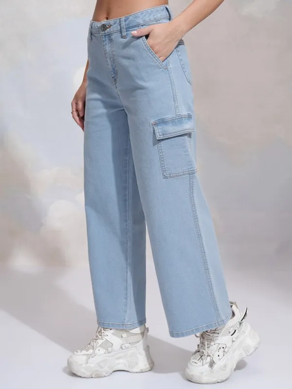 Tokyo Talkies Women Blue Wide Leg Stretchable Jeans