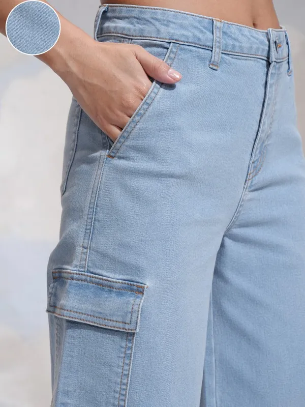Tokyo Talkies Women Blue Wide Leg Stretchable Jeans