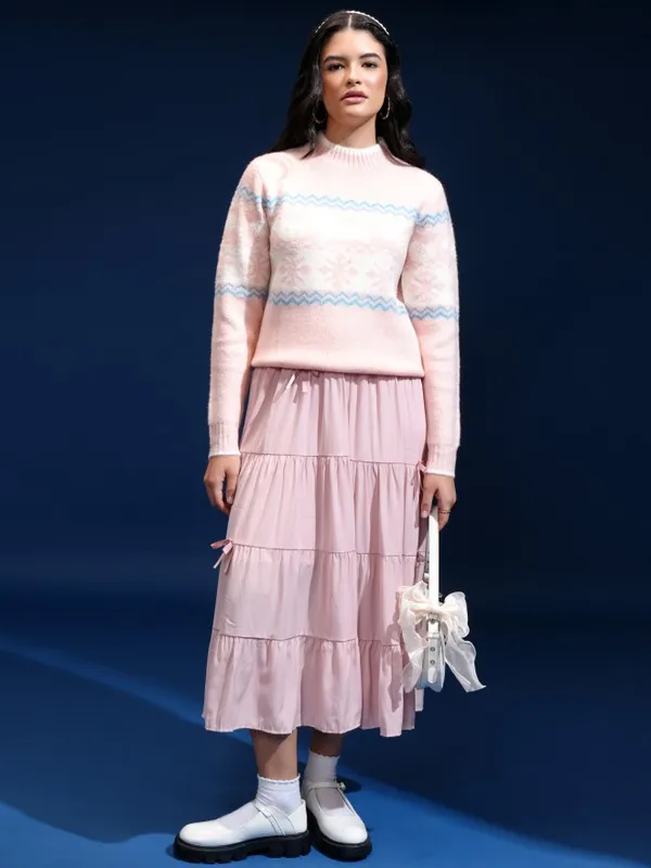 Women Self Design Sweater