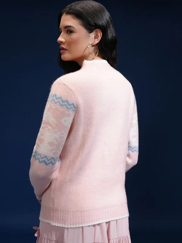 Women Self Design Sweater