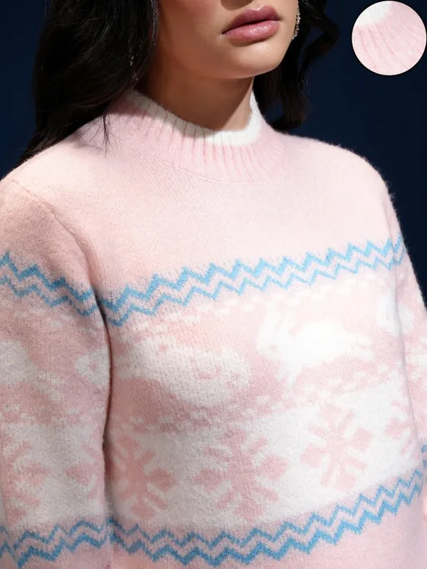 Women Self Design Sweater