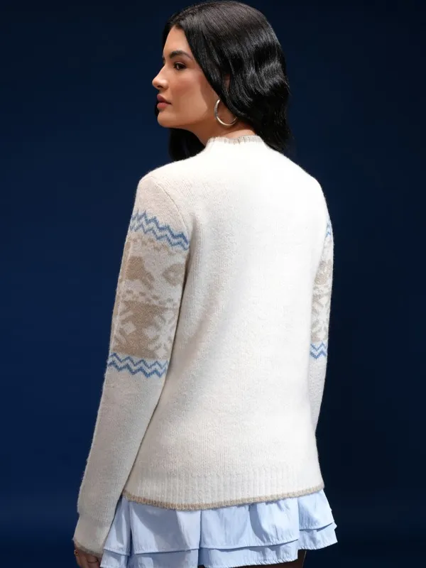 Women Self Design Sweater