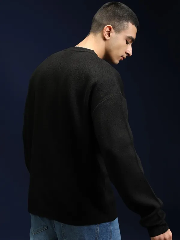 Donald Duck Men Self Design Sweater