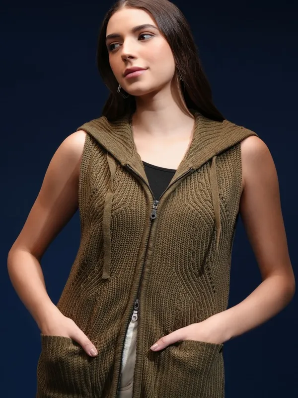 Women Self Design Sweater