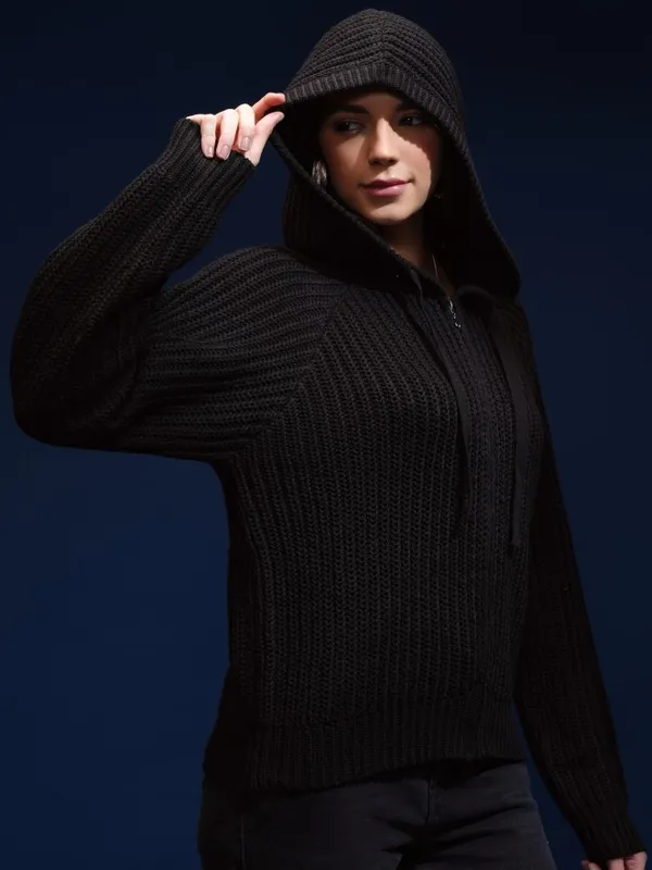 Women Self Design Sweater