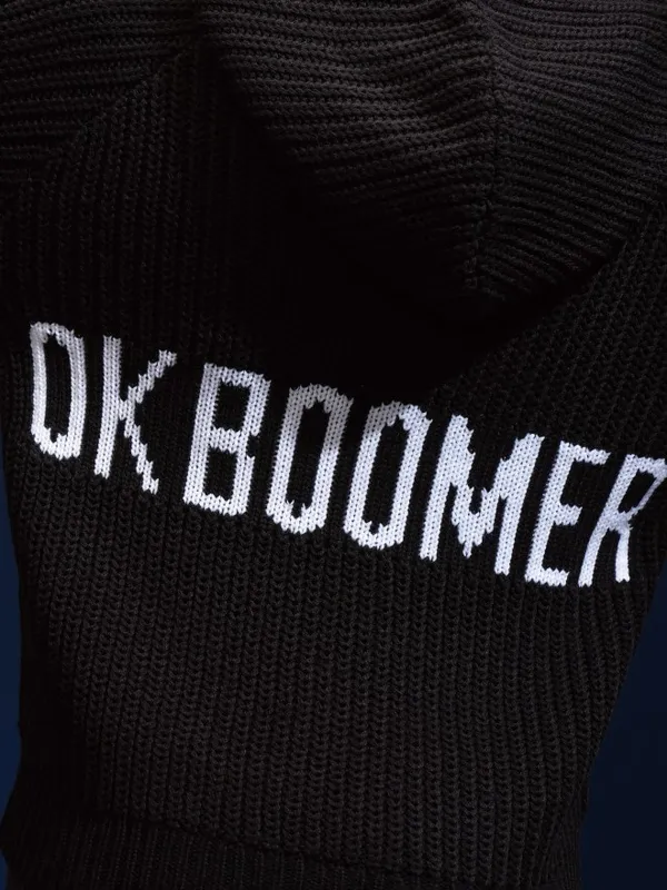 Tokyo Talkies Women Black Hood Sweater