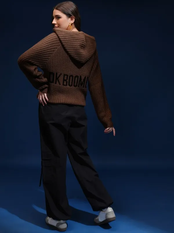 Women Self Design Sweater