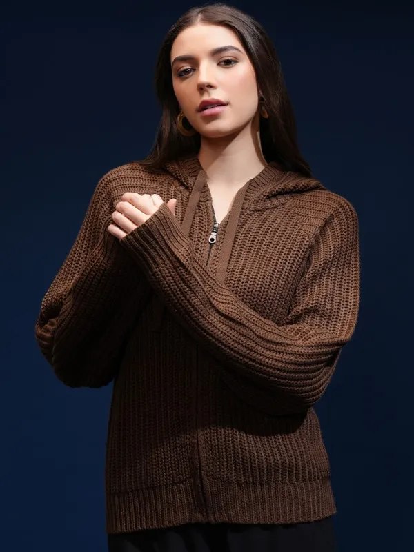 Women Self Design Sweater