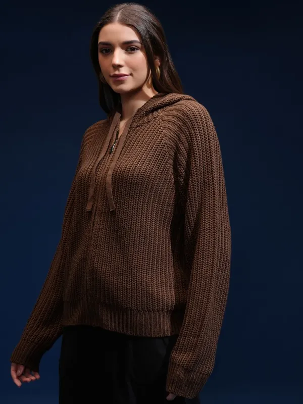 Women Self Design Sweater