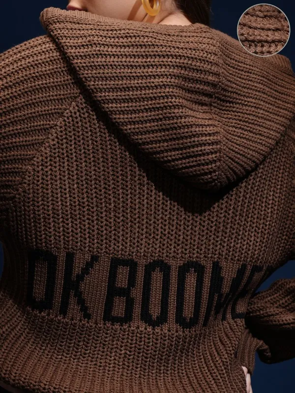 Women Self Design Sweater