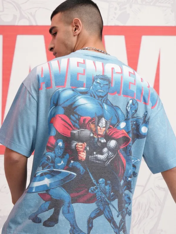 Avengers Men Printed  Round Neck Oversized Fit T-Shirt