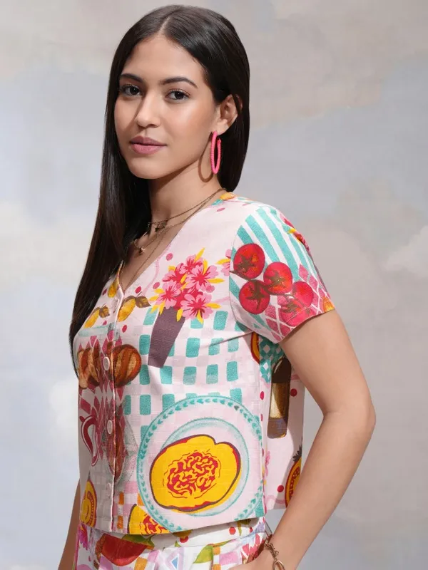 Tokyo Talkies Women Pink Printed Regular Top