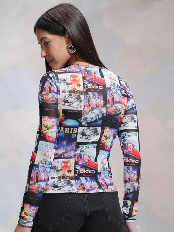 Cars Printed Fitted Top