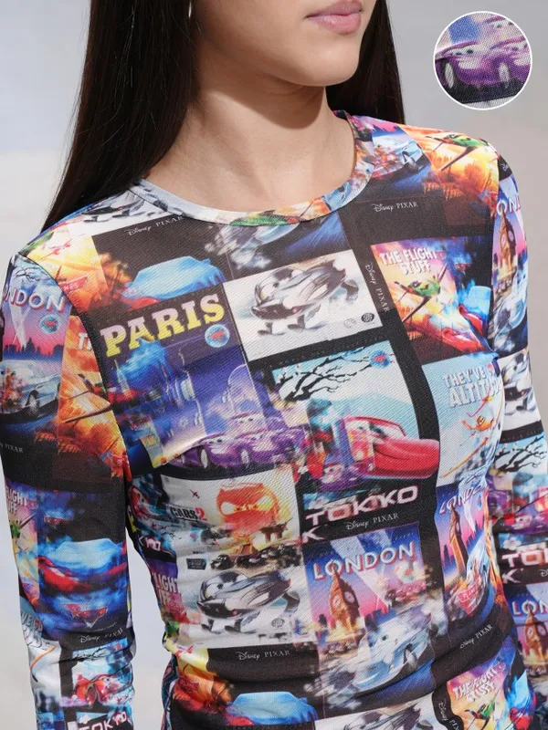 Cars Printed Fitted Top