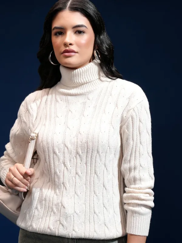 Women Self Design Sweater